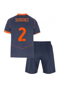 Inter Milan Denzel Dumfries #2 Jalkapallovaatteet Lasten Kolmas peliasu 2025-26 Lyhythihainen (+ Lyhyet housut)